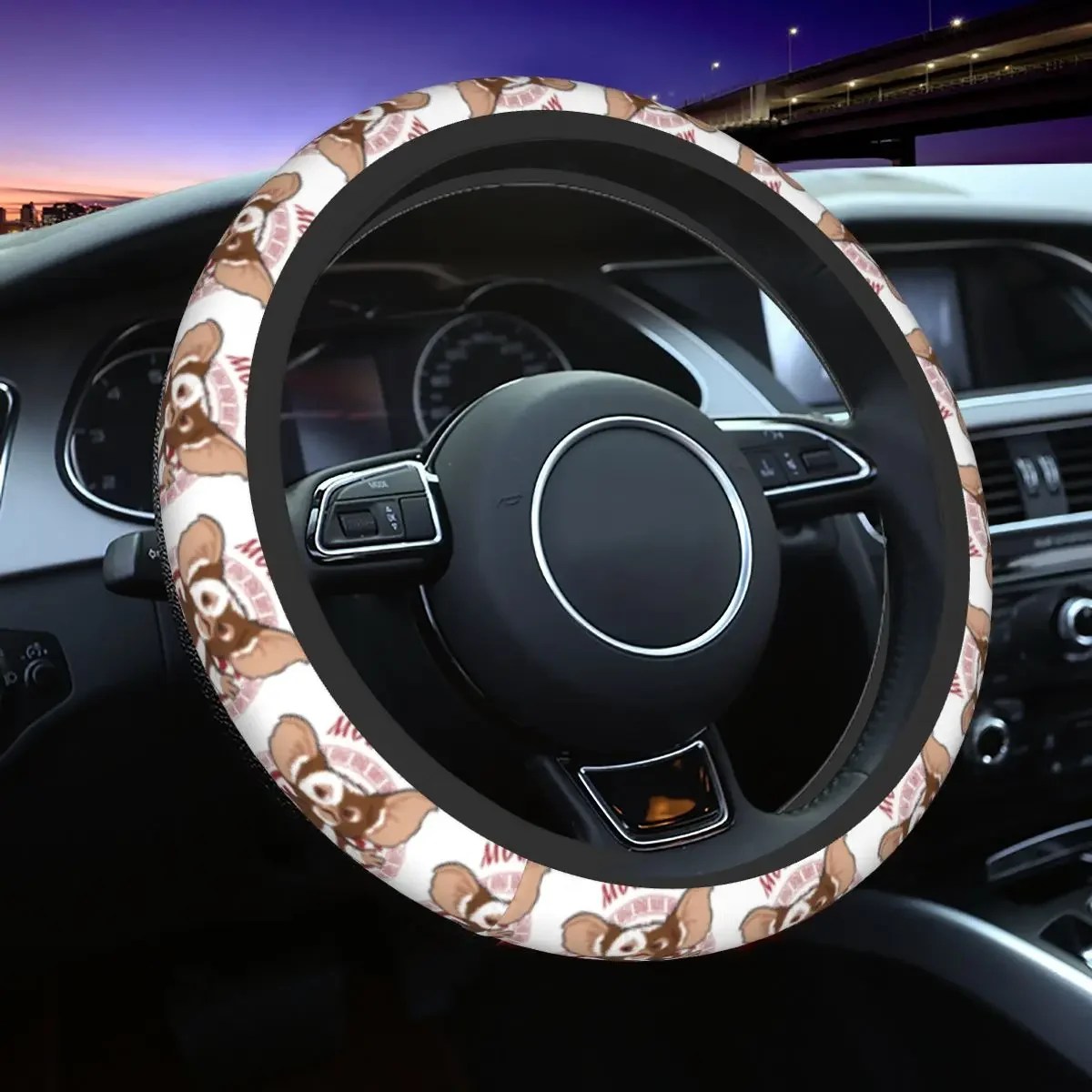 Gizmo Monster Car Steering Wheel Cover 38cm Gremlin Mogwai 80s Horror Auto Steering Wheel Protector Car-styling Car Accessories