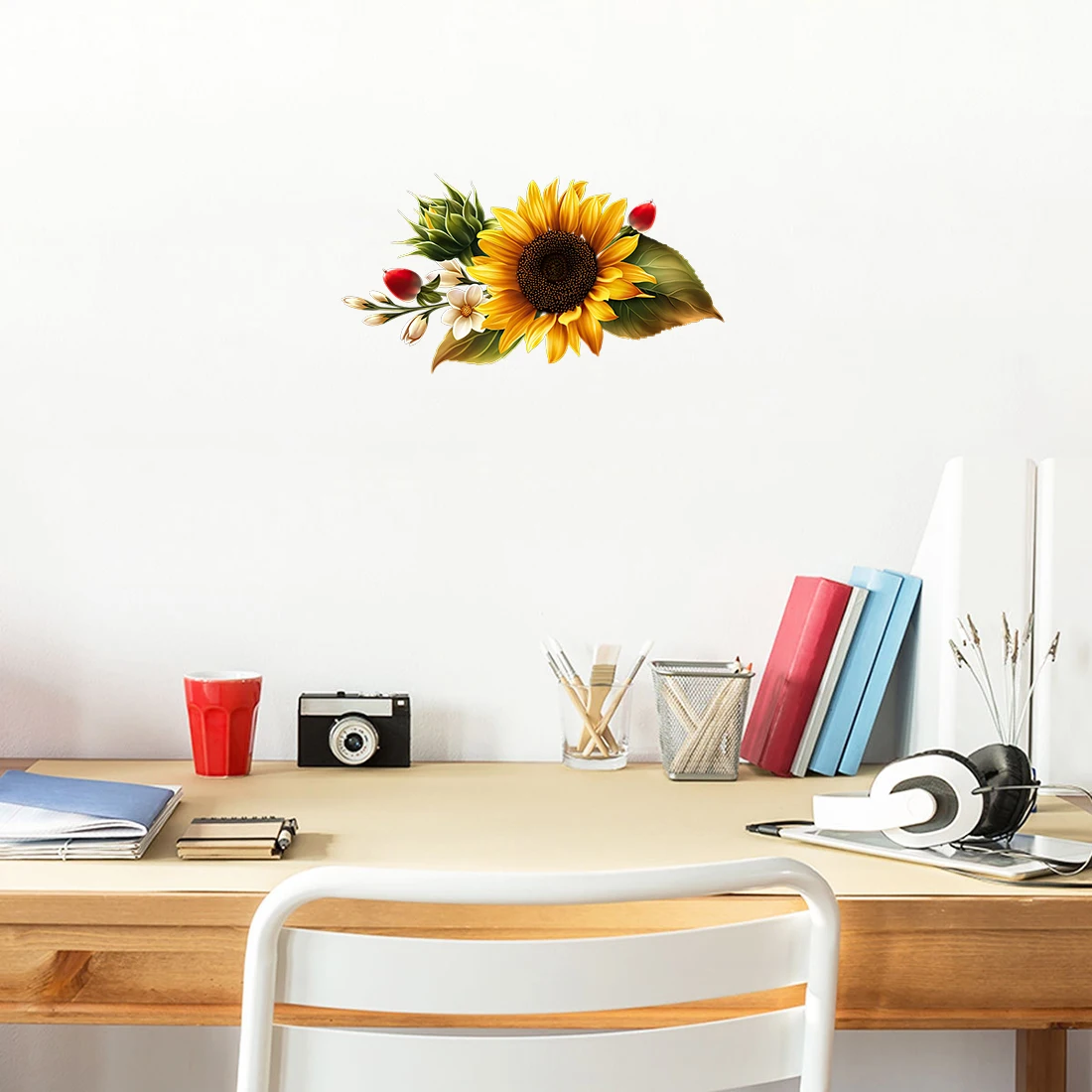 Three Ratels QCF127 Vigorous sunflower stickers room art wall stickers furniture appliances concealer waterproof decals