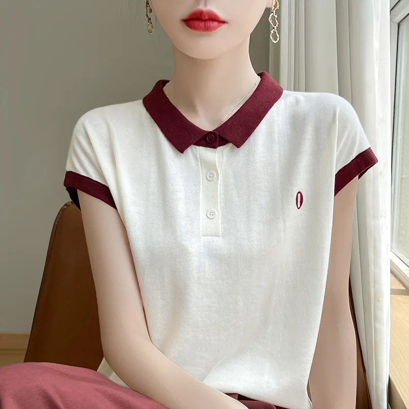 

Spring Summer Women Cashmere Short Sleeve Sweater Short Sleeve Soft Cashmere short sleeve Women