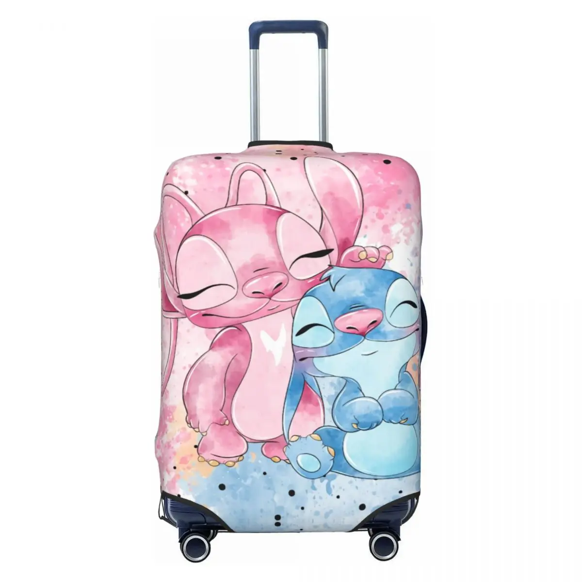 

Custom Stitchs And Angel In Love Anime Luggage Cover Elastic Adventure Travel Suitcase Protective Covers Suit For 18-32 inch