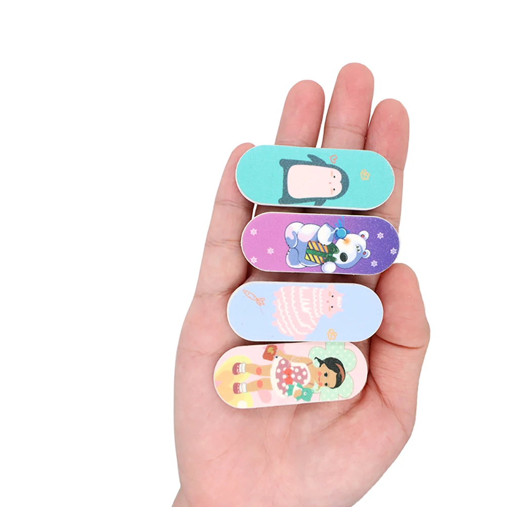 50/100個セット 混合パック 漫画ネイルファイル 両面ミニ 再利用可能 サンディング トラベルサイズ マニキュアツール ビューティーネイルアートギフト