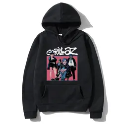 British Virtual Bands Gorillaz Hoodie Autumn Winter Men Women Vintage Cartoon Style Sweatshirt Male Hip Hop Rock Gothic Hoodies