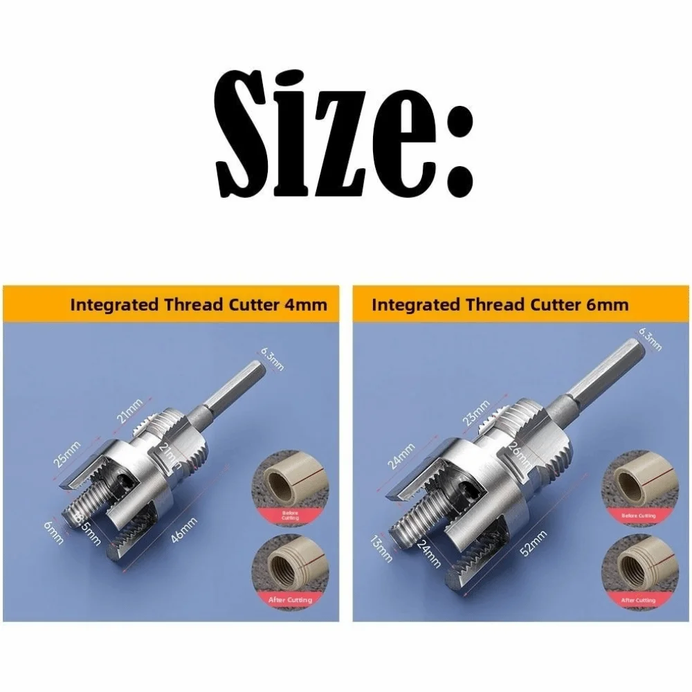 Portable 4/6 Points PVC Pipe Threader Kit Internal/External Thread Fast Thread Tap Pipe Threader Waterpipe Tapping Tool