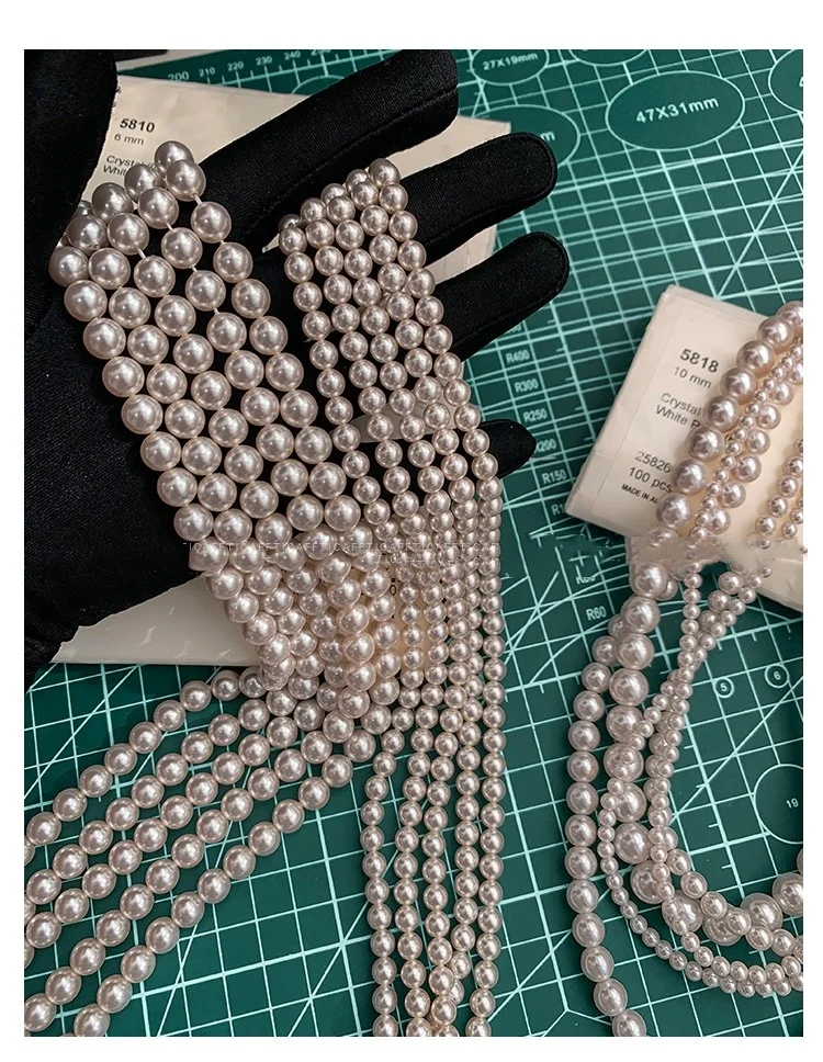 

New Tech Artificial Crystal Pearls (Not natural pearls) Australian White Pearls Necklaces for Women Fine Jewelry