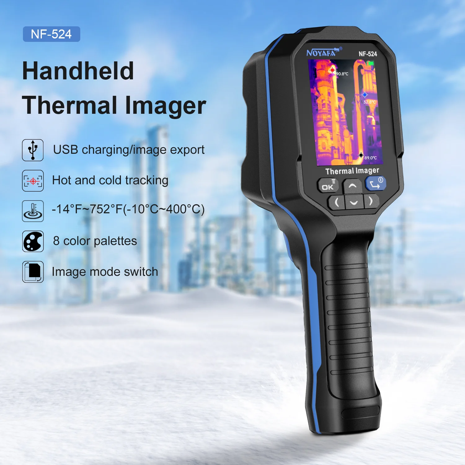 NOYAFA NF-524 Thermal Imager 120X90 Thermal Imaging Camera Infrared Temperature Meter For Repair, PCB, Pipeline Detection