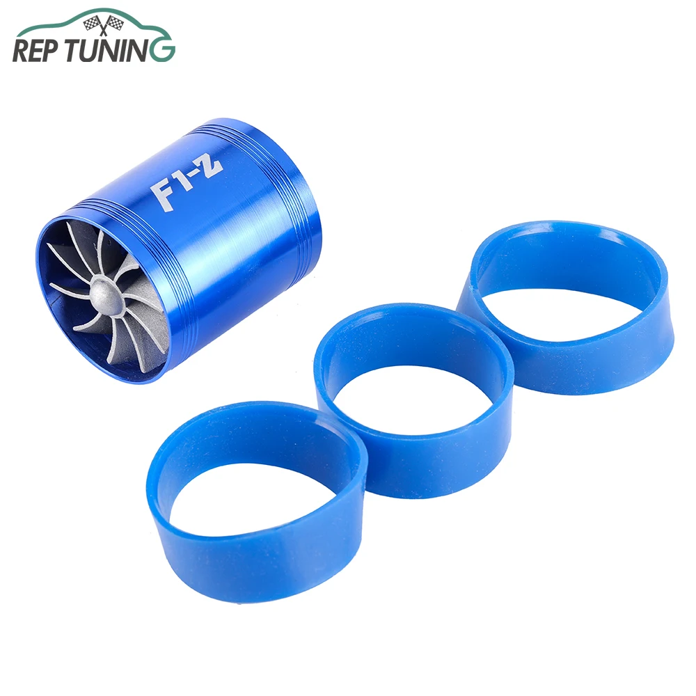 

65mm/2.5inch Double Turbine Fan Air Intake Gas Fuel Saver Fan Car Turbo Modification Kit Fit for Automobile Engine Modification