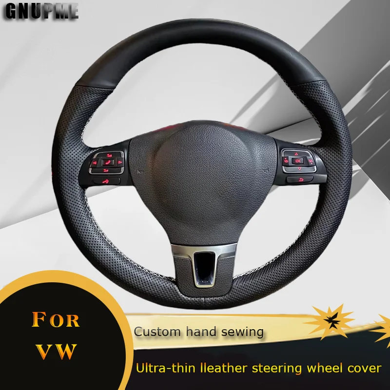 

DIY Car Steering Wheel Cover Perforated Lerther For Volkswagen Golf 6 Mk6 VW Polo Sagitar Bora Santana Jetta Mk6 Car Accessories