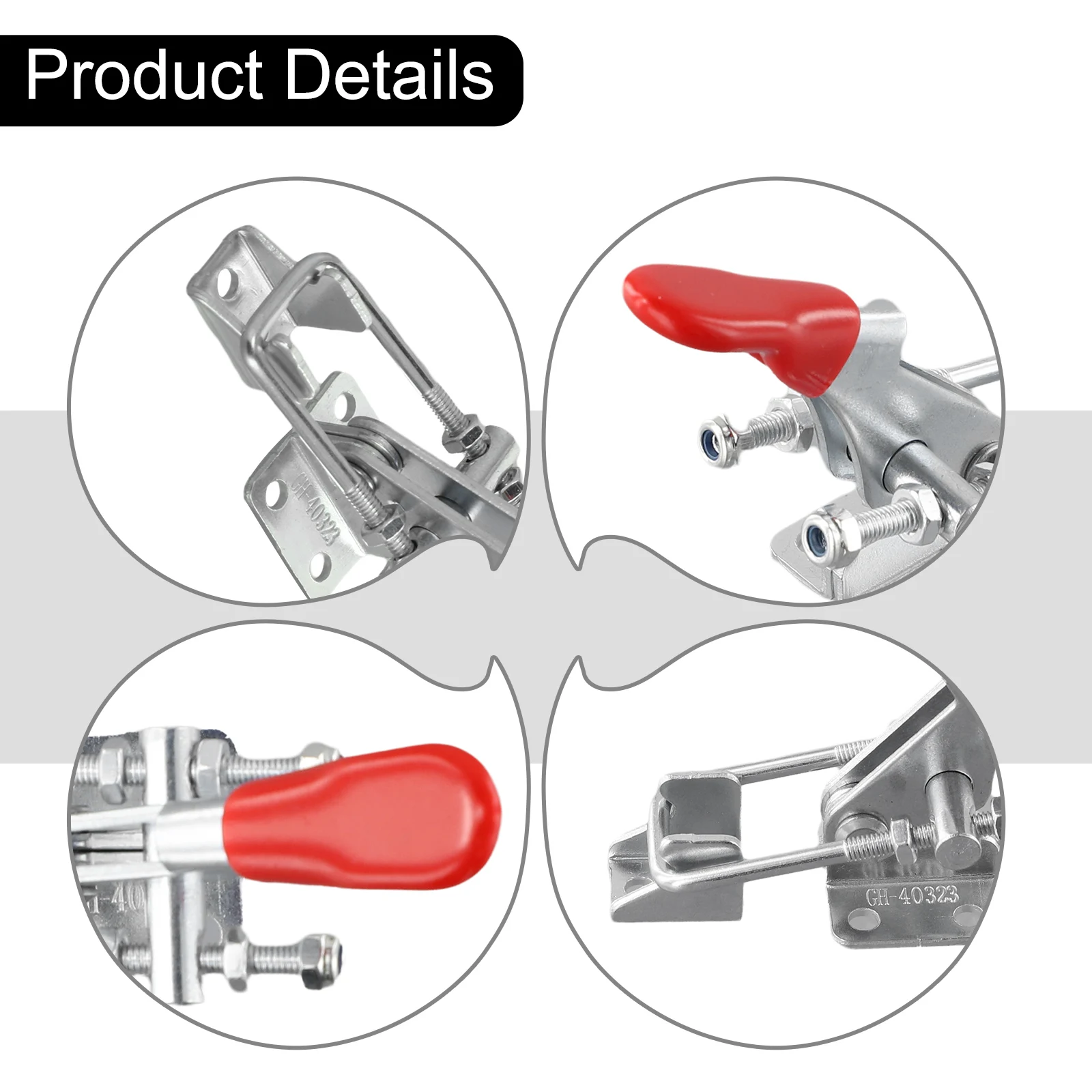 Equipment Toggle Clamp Woodworking Workshop Adjustable Easy To Install Red Silver GH-40323 GH-421 Good Carrying