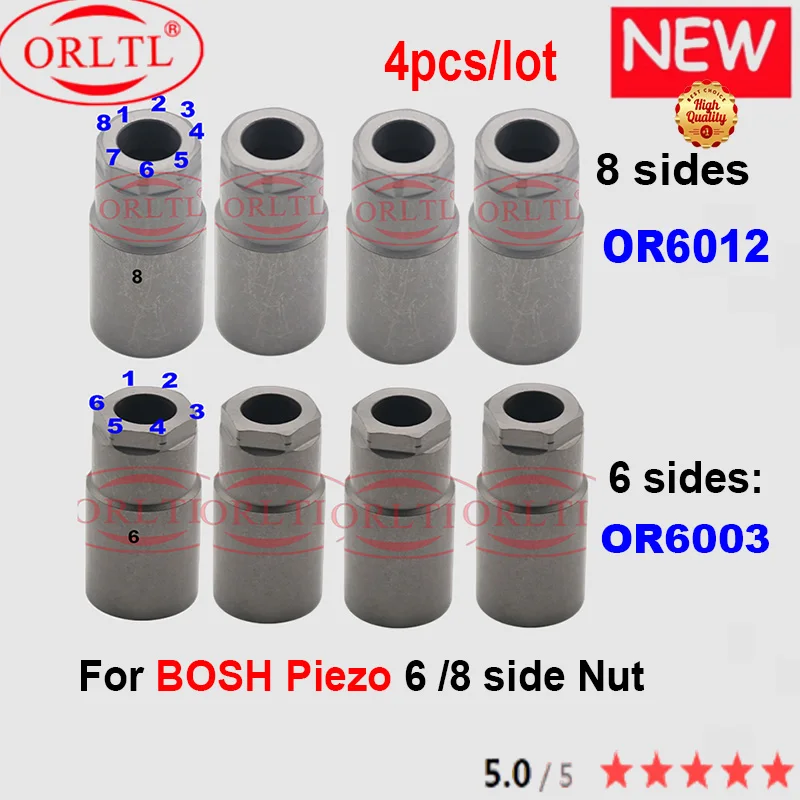 ORLTL 8 Angles Piezo injector Nozzle Nut OR6012 Diesel Common Rail Injection  Cap  6  Cup OR6003 4PCS/LOT