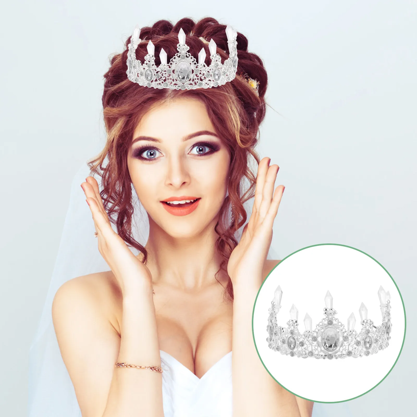 

Bridal Crown Rhinestone Wedding Tiara Bride Headband for Women Teen Girls Photo Shoot Party Hair Accessories Elegant Style