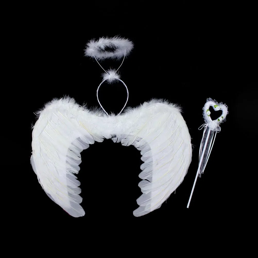 1pc Plume Wing Costume da angelo per bambini Leggero Cosplay Prop per spettacoli teatrali di feste Natale Halloween Fata decorativa