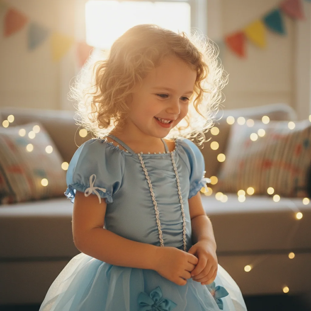 Encantador Vestido Formal Azul Cielo para Niñas Pequeñas, Regalo Perfecto para Invitadas de Boda, Concursos y Eventos Especiales