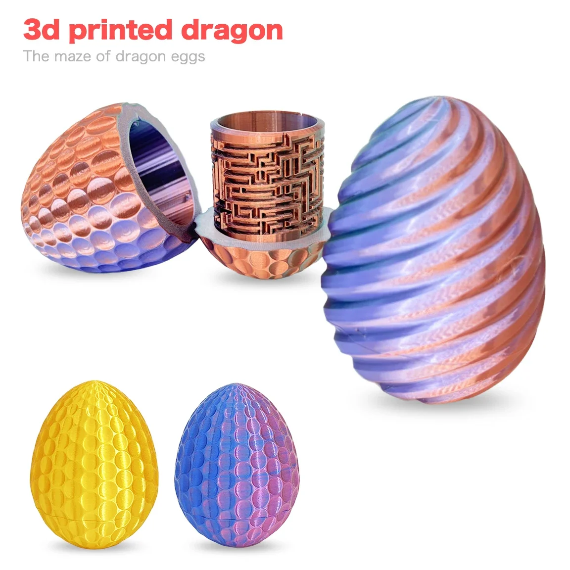 

Creative 3d Printed Labyrinth Dragon Egg Mini Storage Unlock Concentration& Brain Toys for Kids Gifts Birthday Valentine's Day