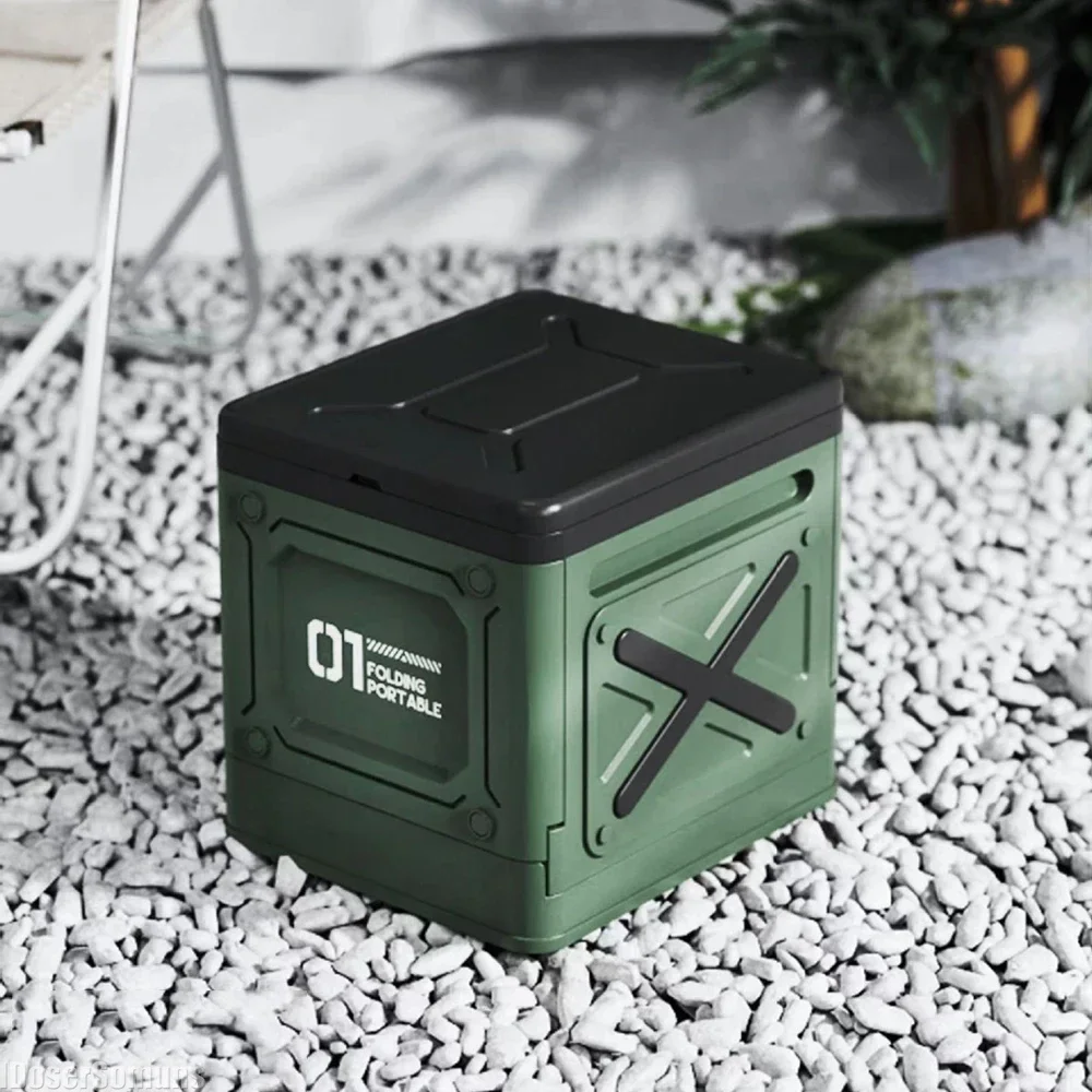 Folding Storage Box Portable Car Toilet Deodorant Toilet Stool Camping Drive Storage Box for Outdoor Camping and Picnic Supplies