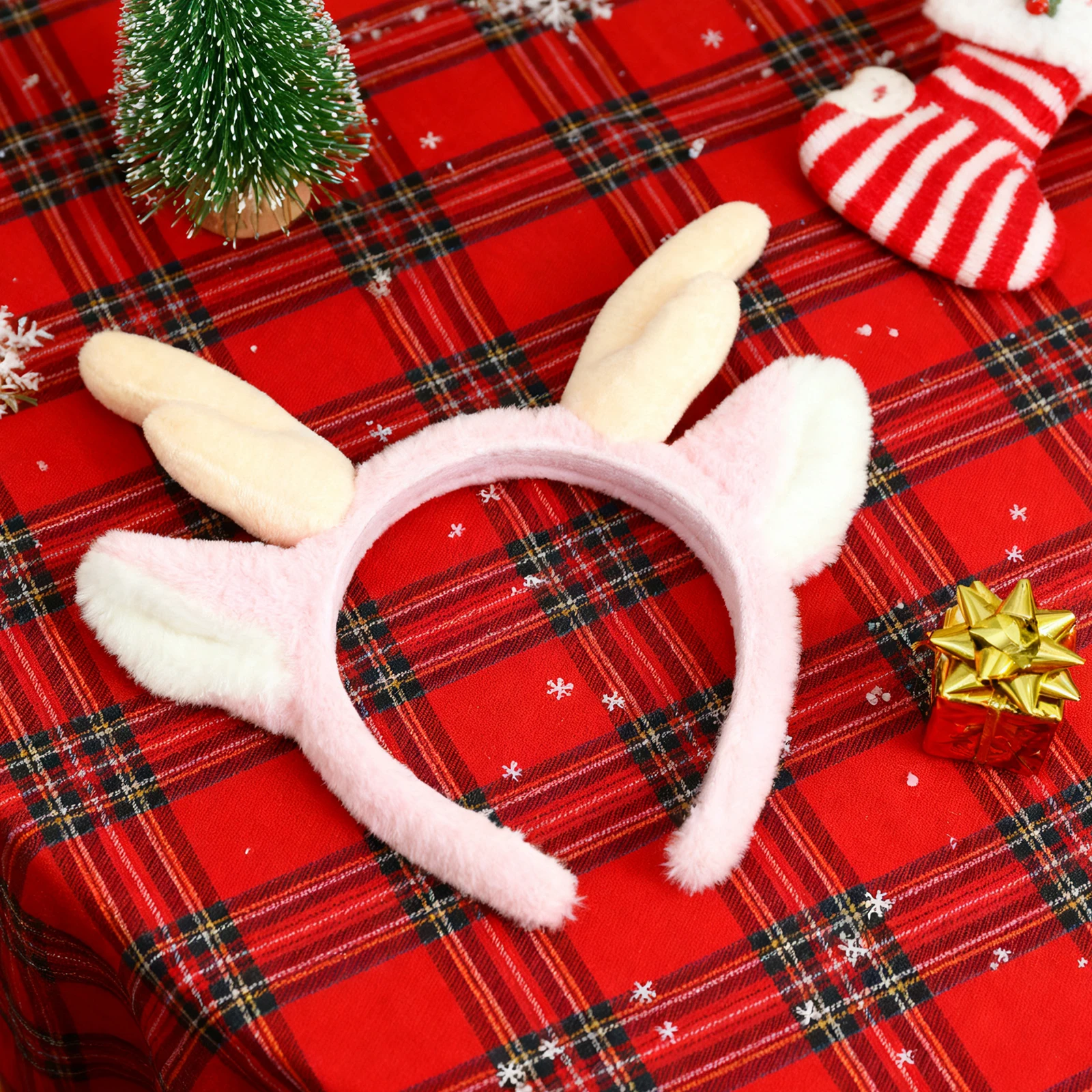 Women Festive Christmas Deer Hairband Cute Antler Holiday Headwear for Party Cosplay Costume
