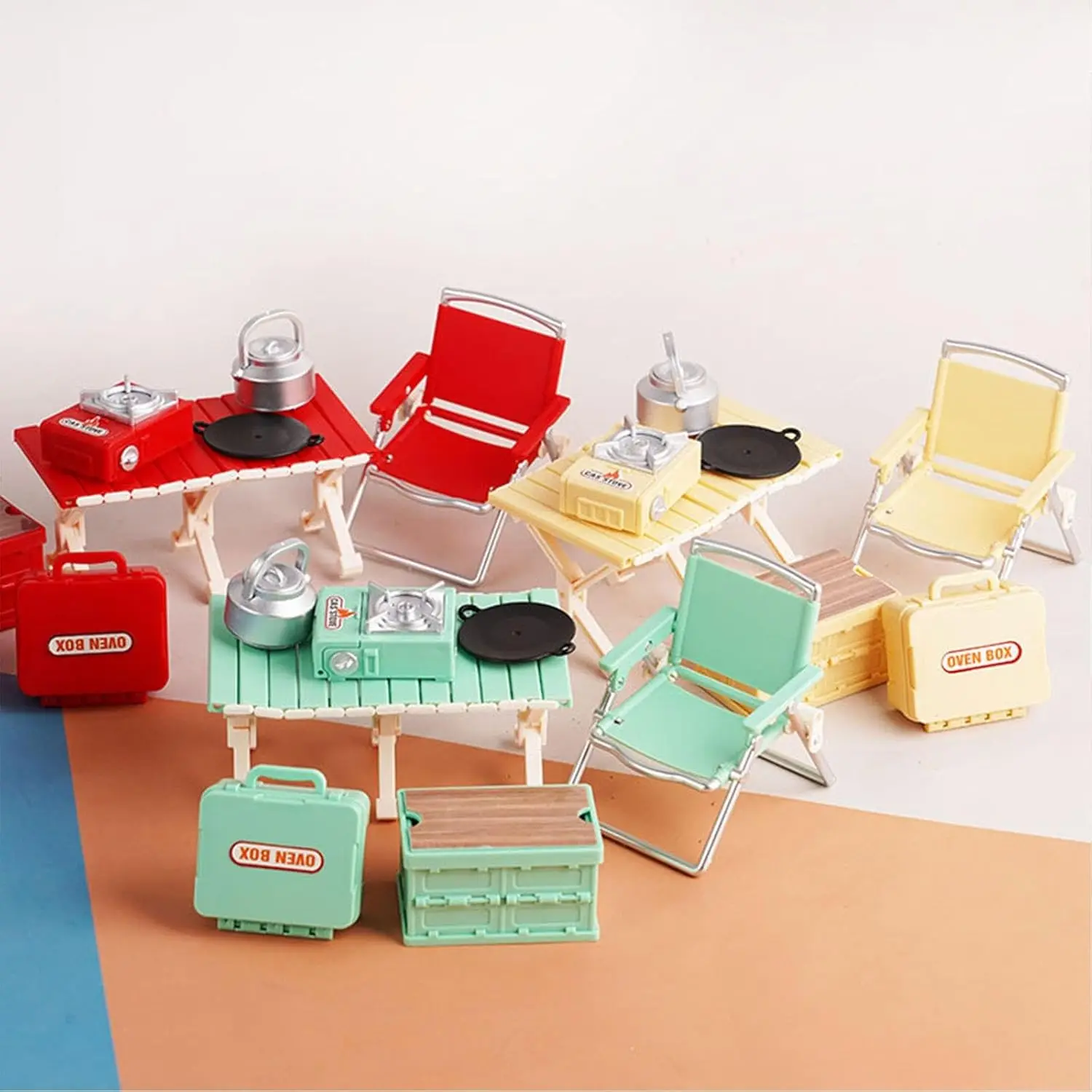 Miniature Camping Equipment Set Simulation Model Miniature Camping Picnic Set Creative Scene Building Doll House Accessories