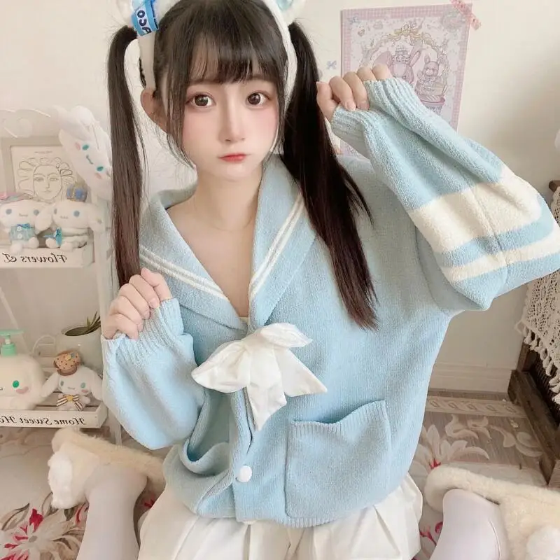 أنيمي لطيف سينامورول المرأة سترة الكرتون Y2K فضفاضة الدافئة Kawaii فتاة بلايز الربيع والخريف الحلو كلية نمط ملابس امرأة