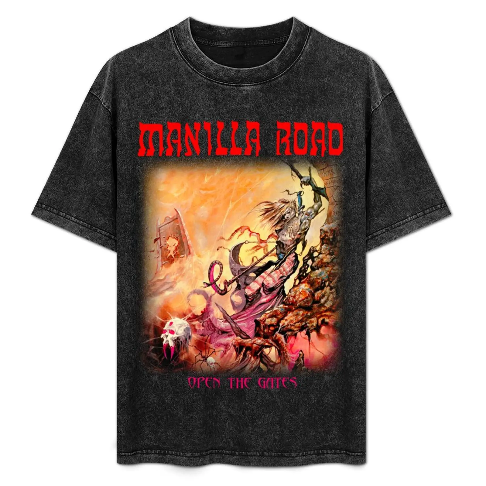 Open the Gates by Manilla Road - Classic Old School Epic Heavy Power Metal T-Shirt quick-drying mens tall t shirts