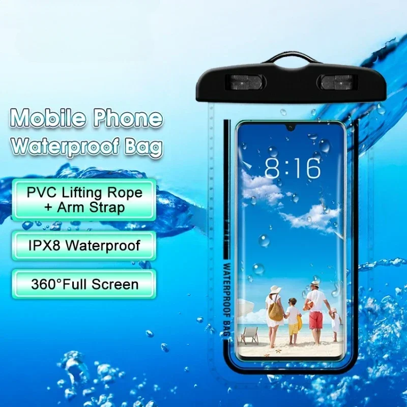 Waterproof Phone Pouch Swimming Diving Bag For iPhone15 14 13 12 Pro Samsung Xiaomi Underwater Case Phone Pouch Protector Cover