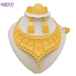Fashion Dubai Big Set Jewelry Set For Women Nigeria Clothing Accessories Gold Color Bridal Necklace Set Ethiopia Wedding Gifts
