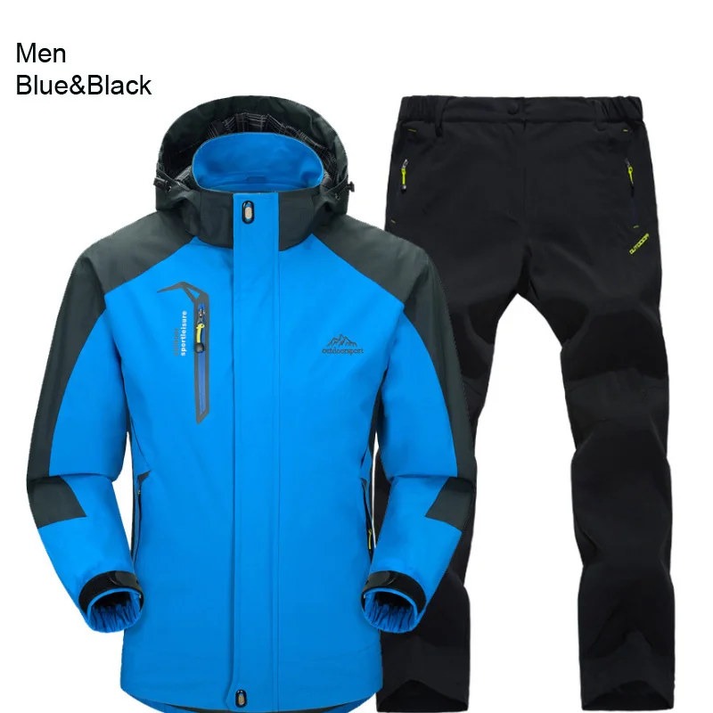 Outdoor Wanderjacken- und Hosensets für Herren Herbst Thermische Wasserdichte Winddichte Kapuzenjacken für Reisen, Bergsteigen und Camping – Detail 11
