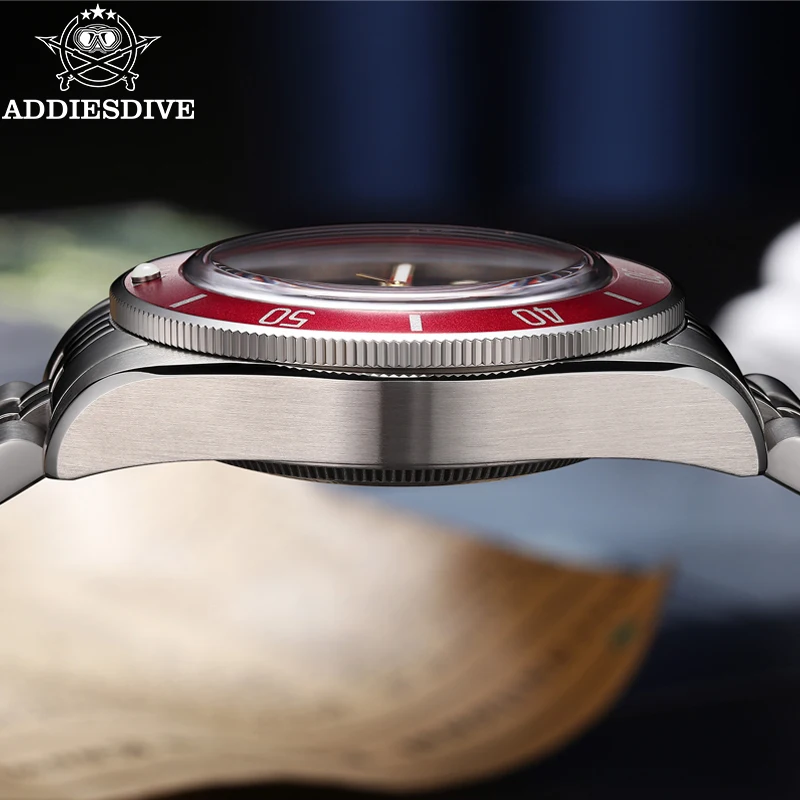 

Мужские автоматические часы ADDIESDIVE 39 мм, черный/белый циферблат, 20 бар, механизм NH35A, сапфировое стекло, суперлюминесцентные, AD2043, механические часы
