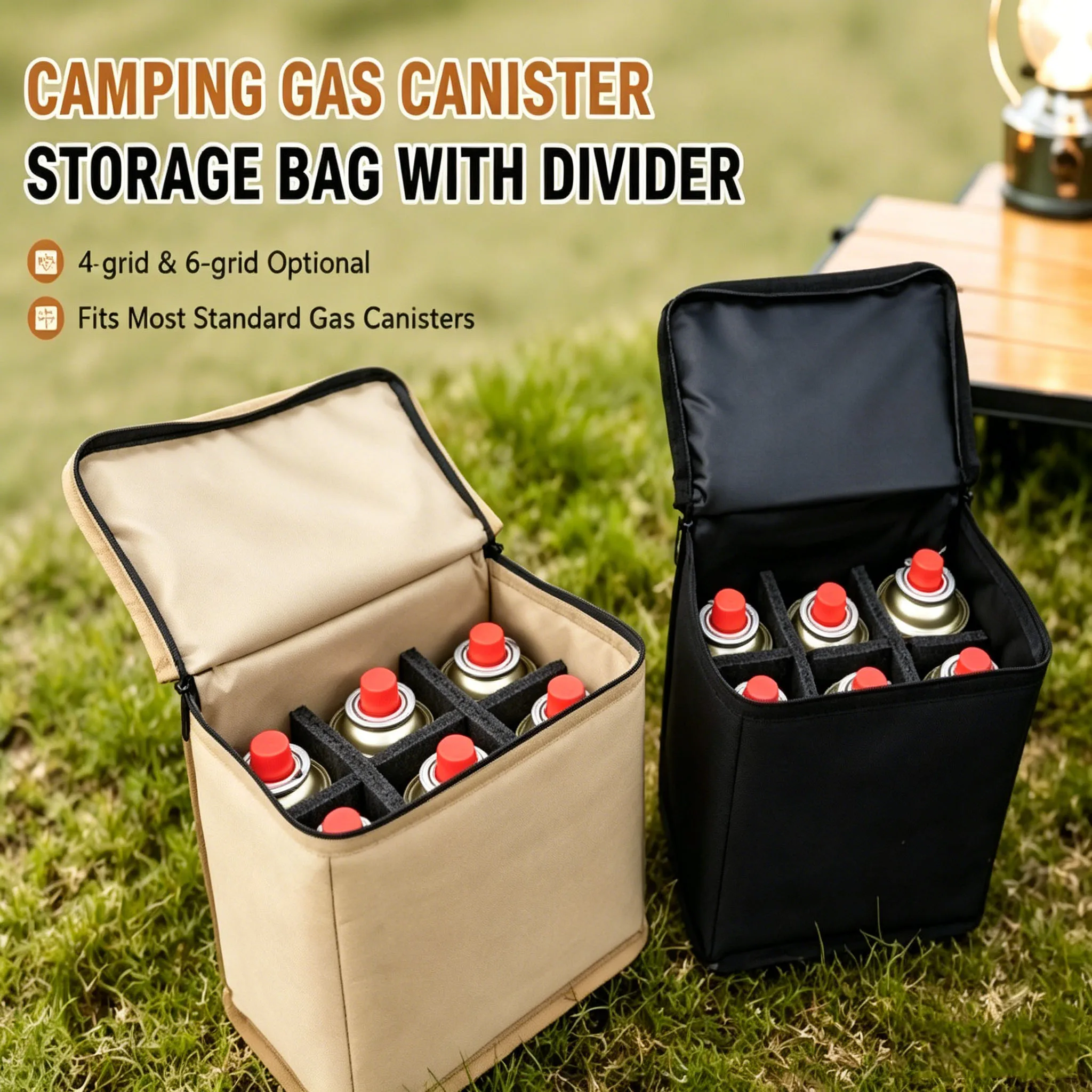 Outdoor Camping Gas Stove - Camping Gas Canister Storage Bag with