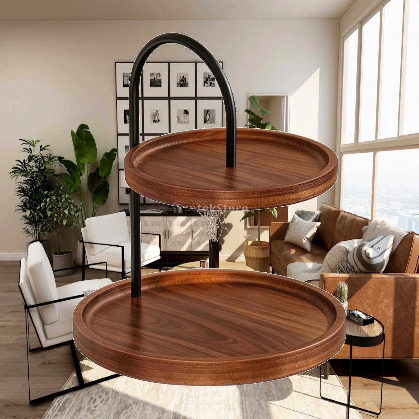 Wood Metal Desktop Tray Organizer Vertical Storage Pen Desk Holder for Keys Perfume Accessories