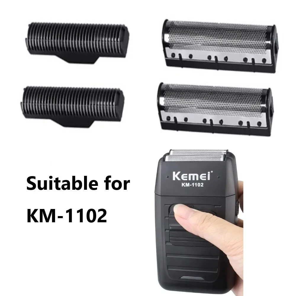 1Set Clipper Blade for Kemei Km-1102 Clipper Electric Shaver Parts Net Replacable and Durable Stainless Steel Material