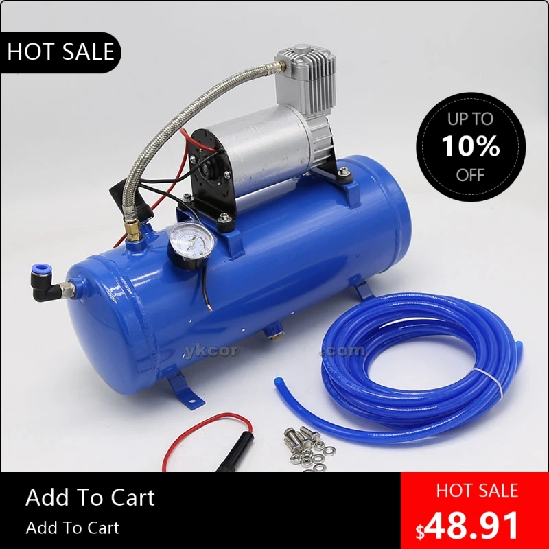 

818003 Полезный компрессор насоса накачки воздушных шин 120PSI-150PSI 12 В с баком 6 л для грузовика RV Train Air Horn 500 см/16
