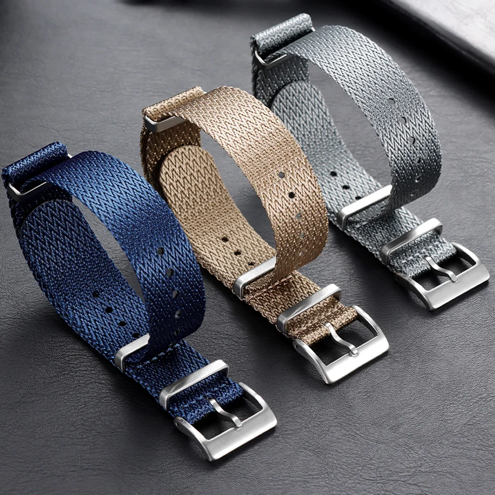 

Ribbed Nylon Watch Band 22mm 20mm 18mm for Omega for Seiko for Hamilton Waterproof Sweatproof Watch Straps Nylon Military Blet