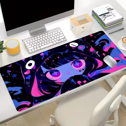 Extra Large Anime Girl Gaming Mouse Pad Large Rubber Anti-slip Desk Accessories Mousepad for Office&amp;Gamer Keyboard Mat Decor Rug
