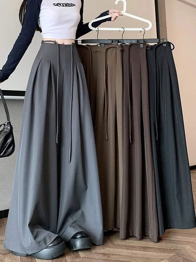 

XIZOU High Waist Wide Leg Pants Women's Casual Loose Fitting Trousers Korean Sle Commute Faion Simple Design Long Pants