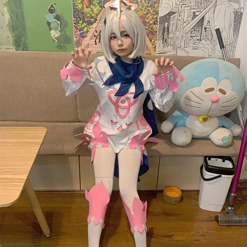 Paimon cosplay dress anime game Genshin impact Paimon cosplay costume women girls lolita dress wig Halloween costumes