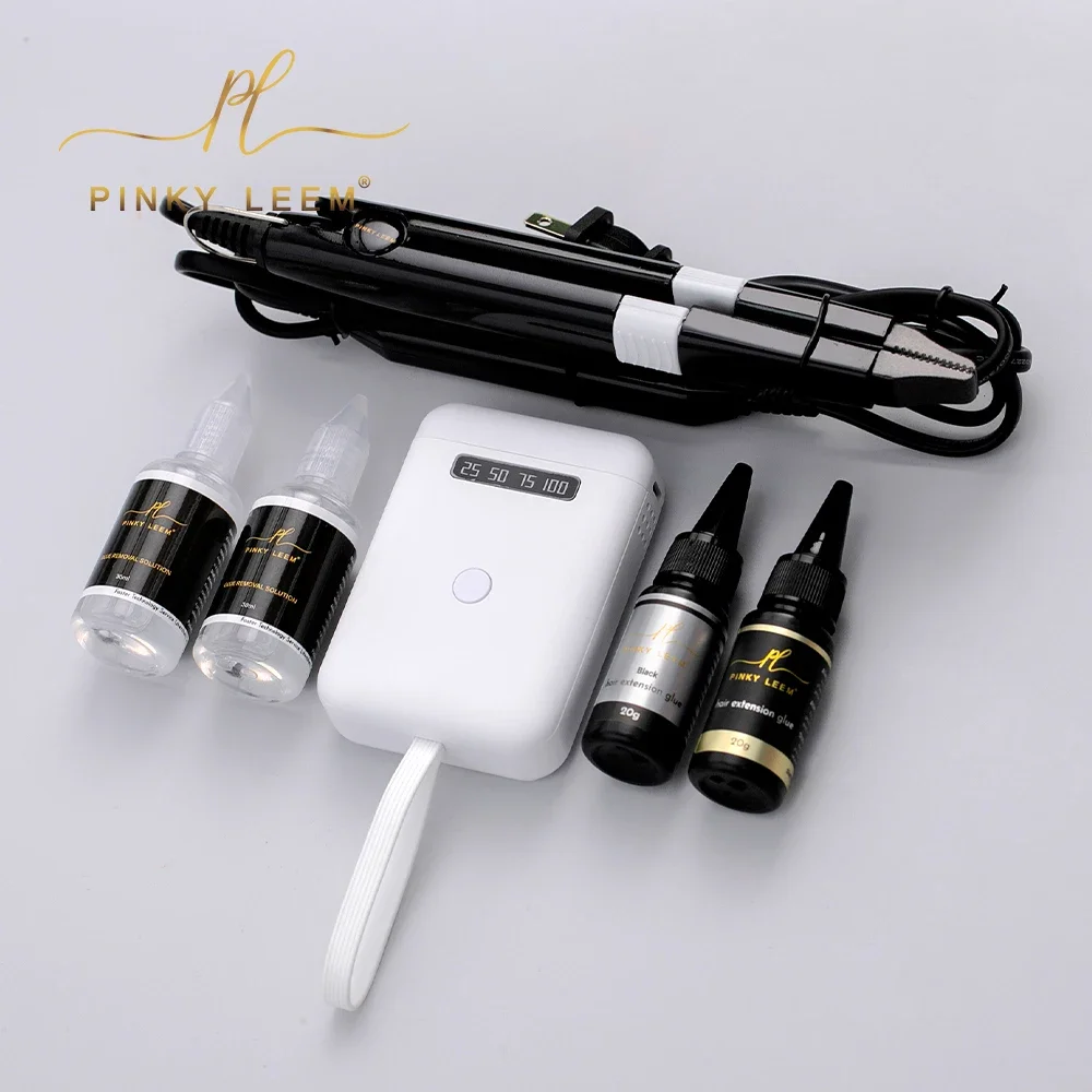 Pinky Leem Latest Uv Light Hair Extension Set Factory Hair Extension Machine Kit Firm Hair Extension Device