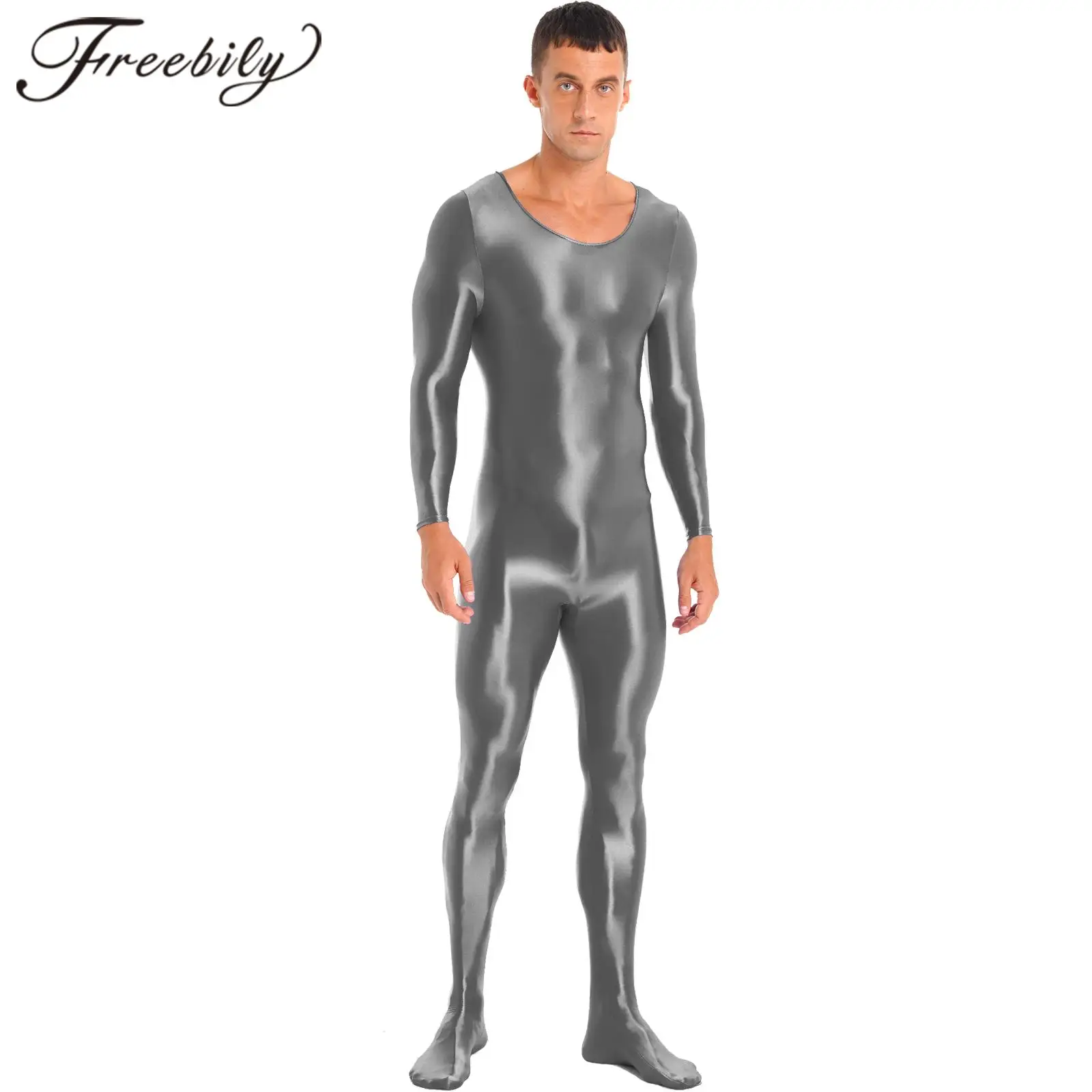 Men\'s Swimsuit Full Body Bodysuit Solid Color Sleeveless Leotard Slim Fit Lingerie Bodystocking Pole Dance Clubwear Swimwear