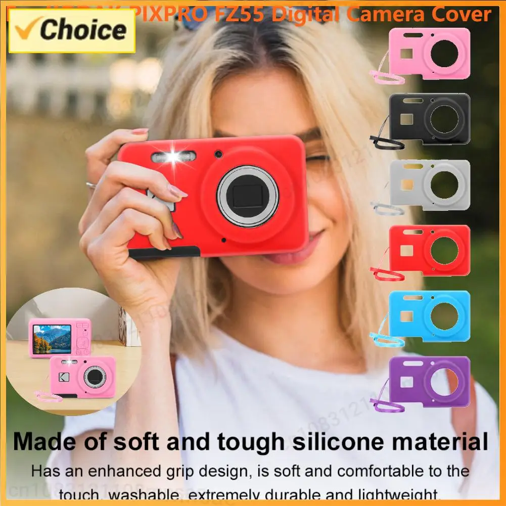 New Digital Camera Cover For KODAK PIXPRO FZ55 Soft Anti-Scratch Silicone Protective Case Sleeve Camera Accessories with Lanyard