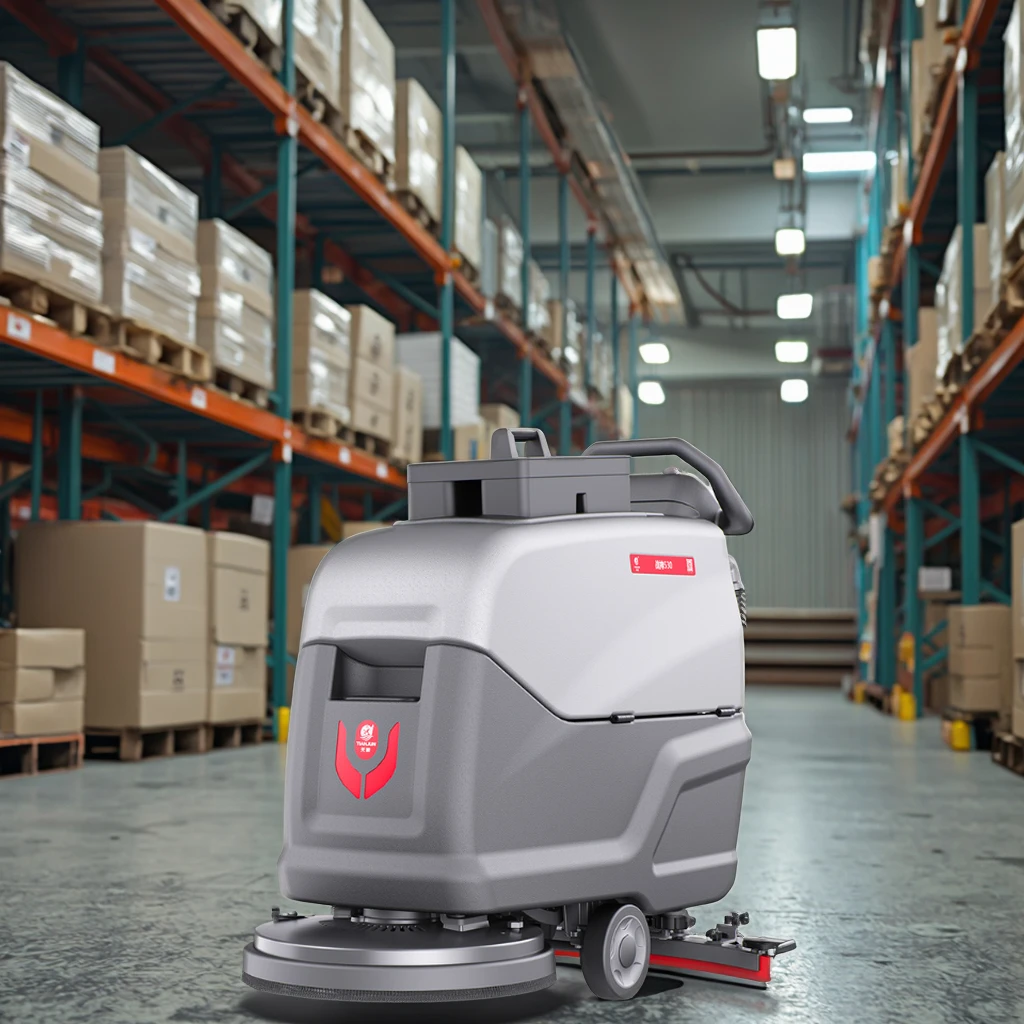 ARES550 High-quality Wood Floor Scrubber Electric Walk Behind Hand Push Floor Cleaning Machine