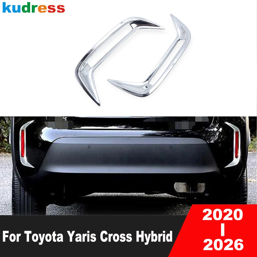 

Rear Fog Light Lamp Cover Trim For Toyota Yaris Cross Hybrid 2020-2025 2026 Chrome Car Tail Foglight Bezel Trims Accessories