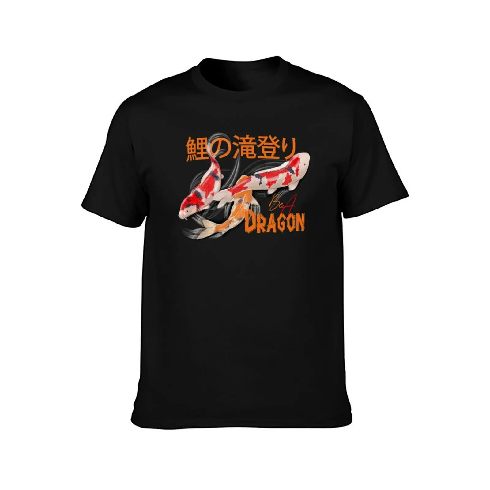 Carp ascending a waterfall for koi-no-takinobori Japanese festival T-Shirt, Summer Casual Cotton Tee, Oversized Streetwear Tops