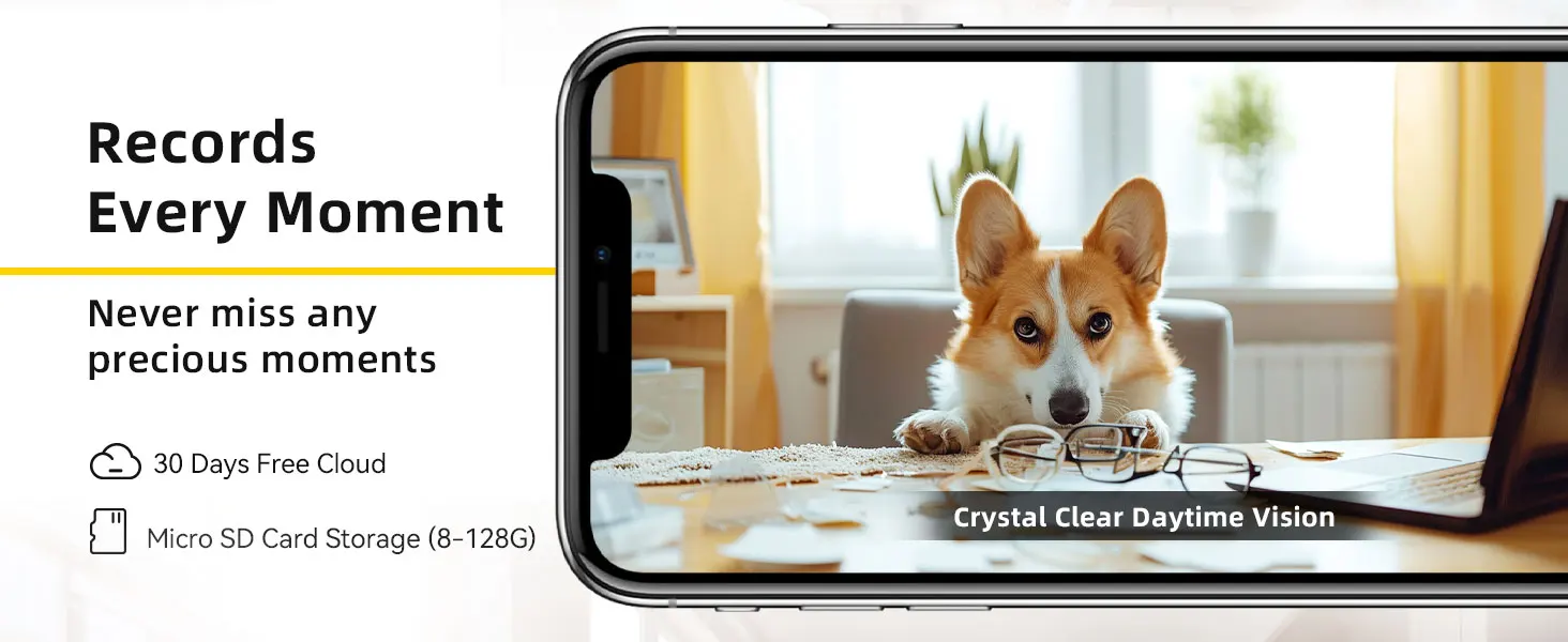 BoyKeep Telecamera Wi-Fi Interna 2K Per Animali E Neonati - Audio Bidirezionale, Visione Notturna