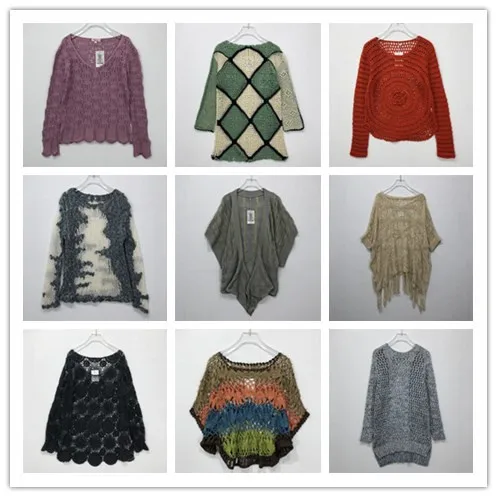 

Vintage Handmade Summer Hollow out Knitted Sweater with Tassel oulder n Sle Long Sve Loose Fit Faion Top