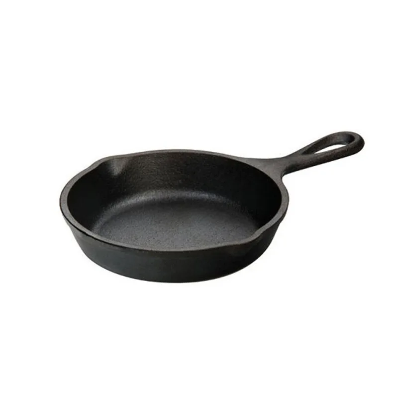 26cm outdoor camping cast iron frying pan frying pan steak pan cast iron pan barbecue pan omelette pan pizza pan delivery rope