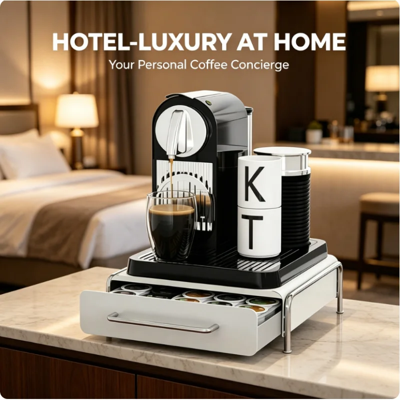 

Coffee Machine Base Drawer Shelf Multi-Function Capsule Pod Storage Rack Countertop Coffee Pod Holder Organizer for Home Kitchen