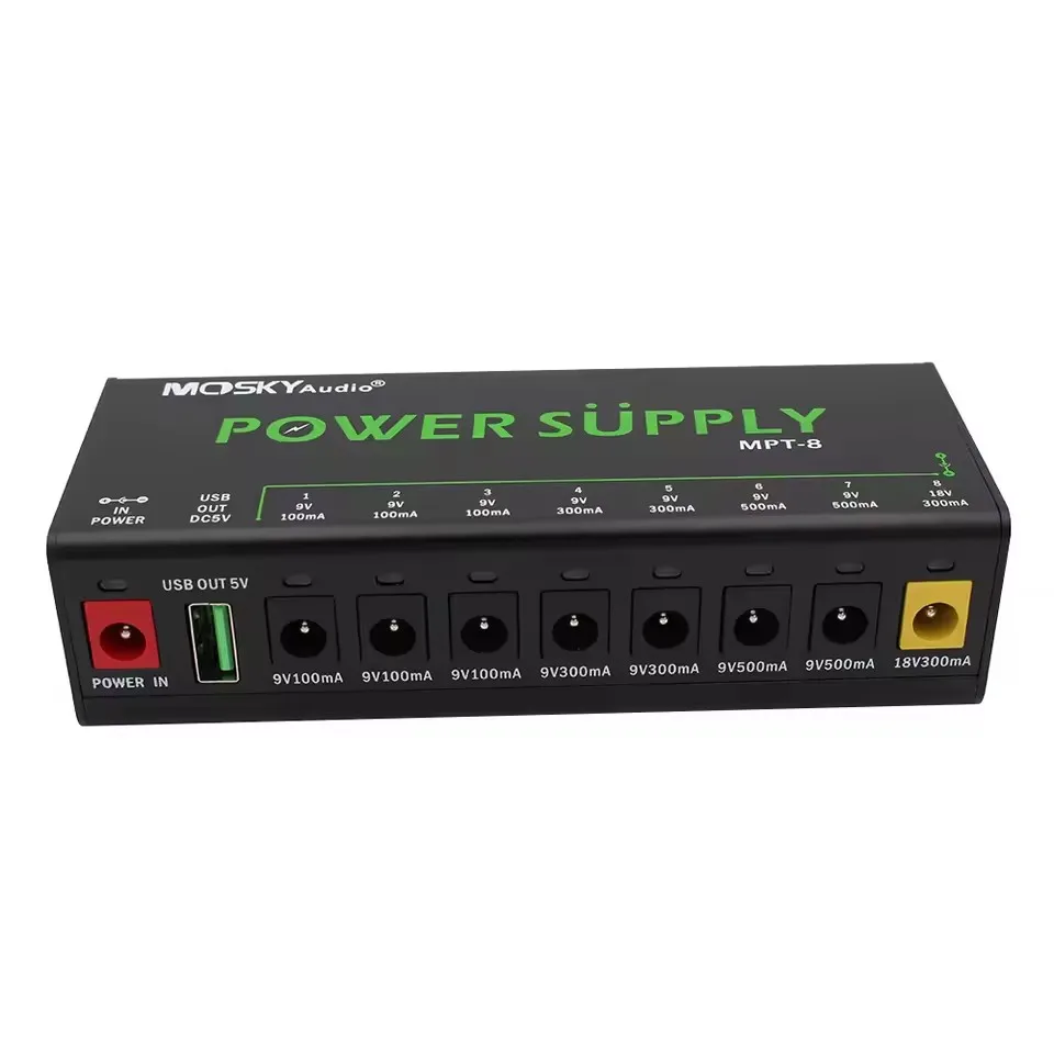 MOSKYAUDIO MPT-8 Guitar Effect Pedal 8 Isolated DC Output/ 5V USB Output for 9V 100-500Mah 18V 300Mah  POWER SUPPLY view 3