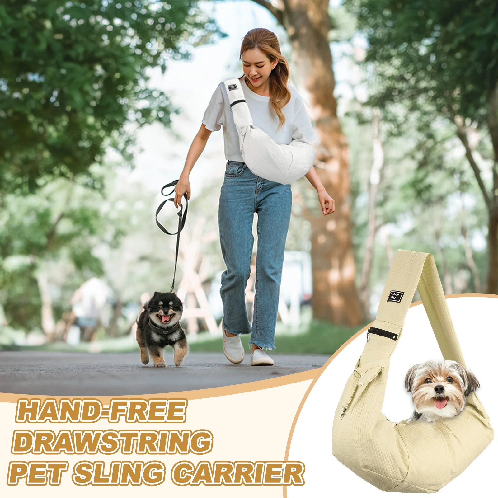 Dog Sling Carrier for Small Do - Sling Backpack Shoulder recension och pris