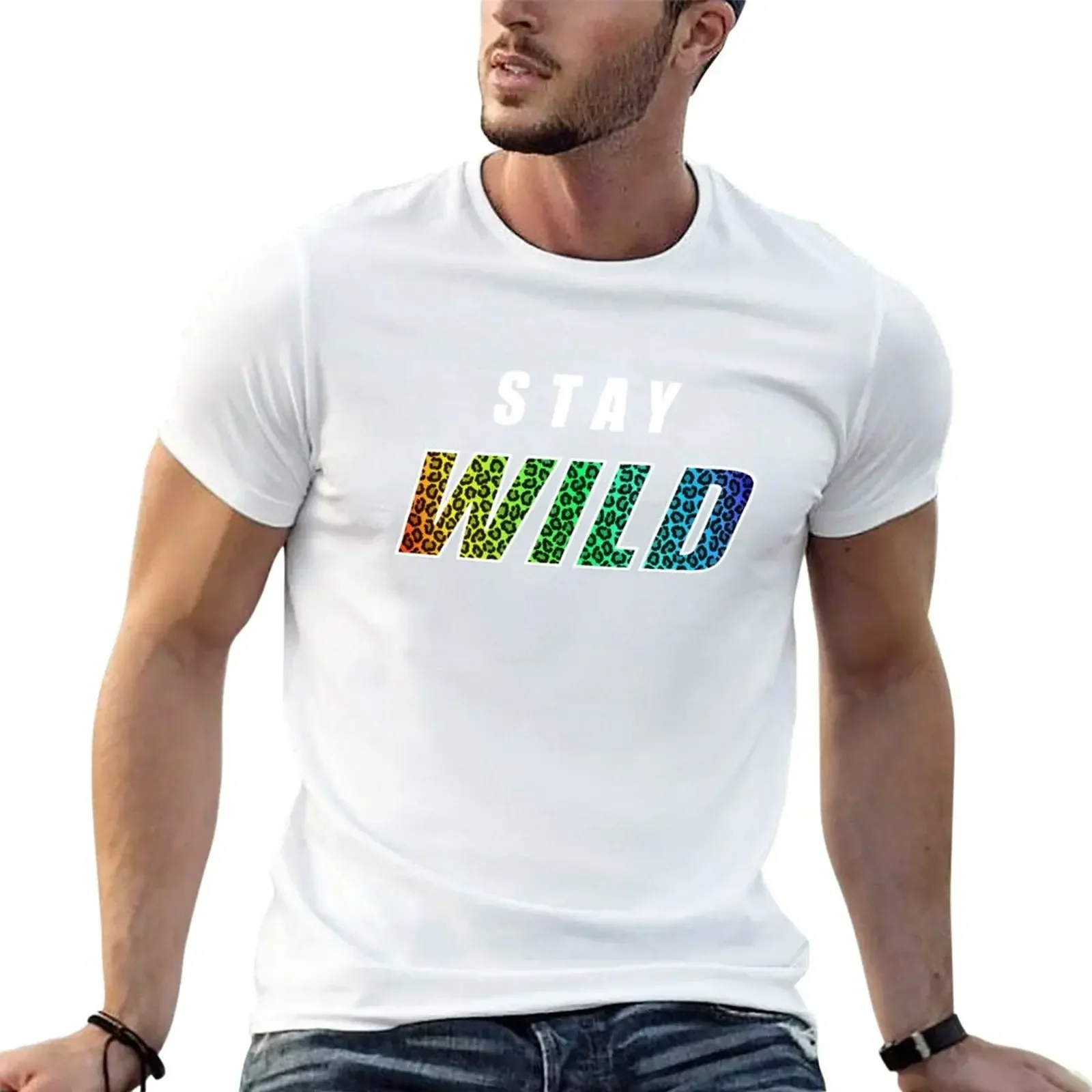 Stay Wild Exclusive Ben T-Shirt summer clothes men clothings 2024 new arrival round neck cotton for men heavyweight fashion hot