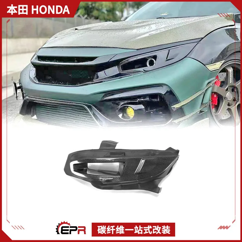 

Подходит для Honda Civic FK8, модифицированные детали из углеродного волокна TYPE R, передний большой абажур, открытие впуска, рассеивание тепла