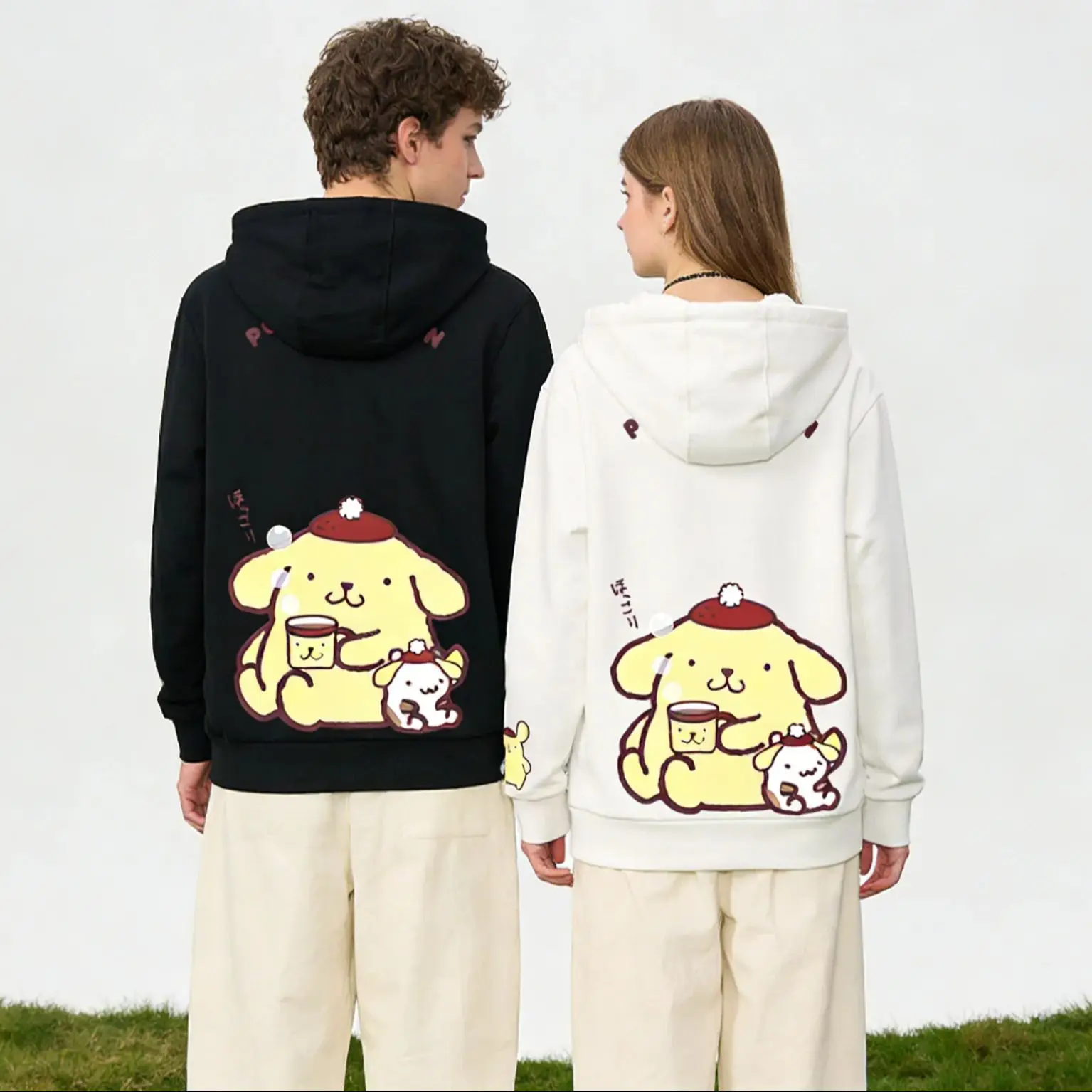 

Новая толстовка с мультяшным принтом Sanrio: ПомПурин ест гамбургер. Унисекс (для взрослых и детей). Семейные комплекты.