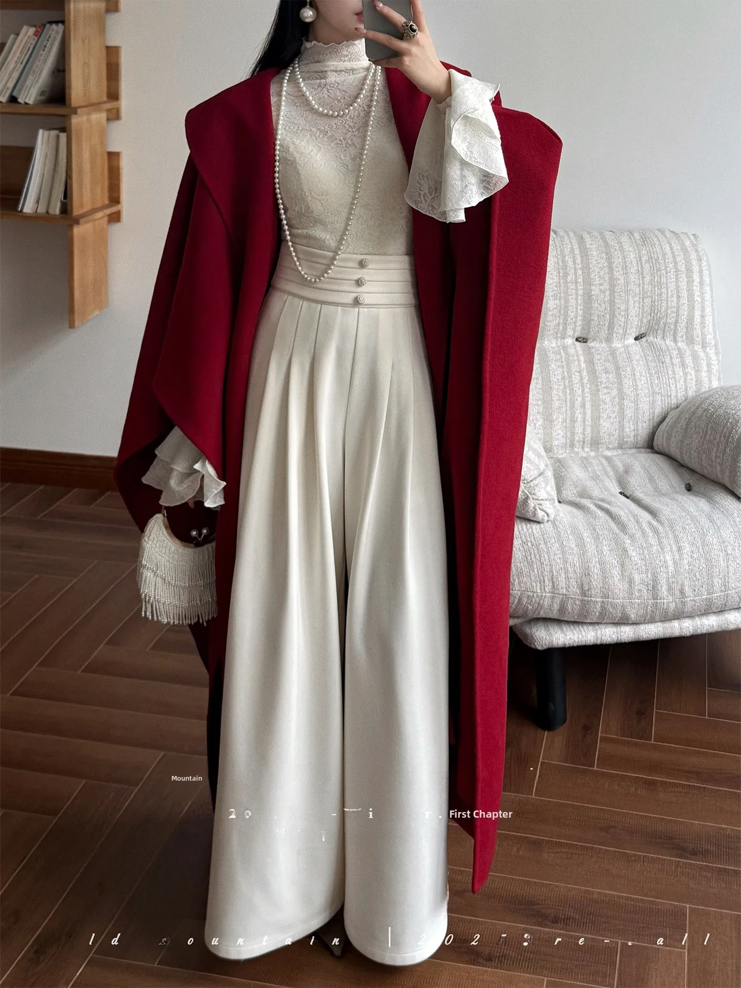 

Женские брюки-палаццо Ele для осени и зимы, белые, с эффектом охлаждения, премиум-качество, модные, высококлассные